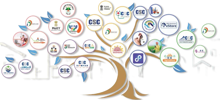 Comprehensive range of CSC services offered at Ashoka Computer, including Aadhaar updates, PAN card applications, digital payments, and government schemes.